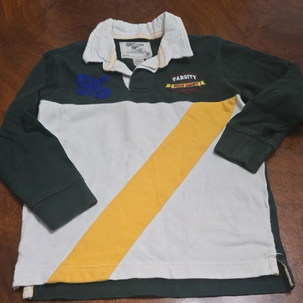 OshKosh‎ B'gosh Varsity Rugby Shirt - Green, White, Yellow